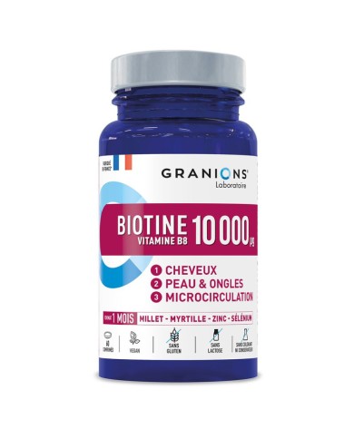 Granions BIOTINE 10000 UG Boite de 60 comprimés