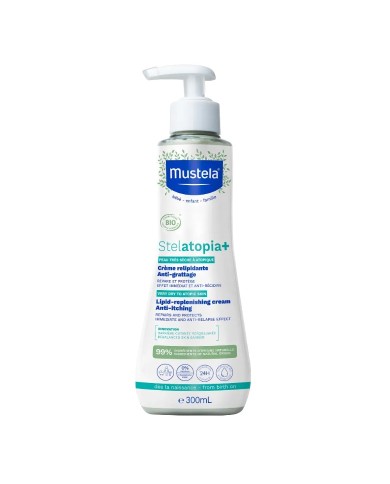 MUSTELA BÉBÉ STELATOPIA + Crème Relipidante Anti-Grattage Bio Flacon pompe de  300ml