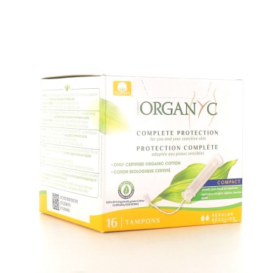 ORGANYC Boite de 16 tampons "REGULAR" BIO avec applicateur ORGANYC Boite de 16 tampons "REGULAR" BIO avec applicateur