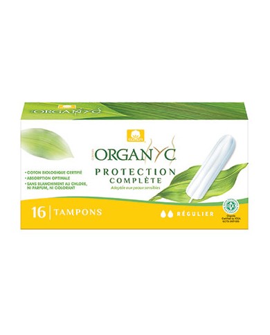 ORGANYC Tampons sans applicateur Boite de 16 Régulier