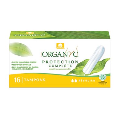 ORGANYC Tampons sans applicateur Boite de 16 Régulier ORGANYC Tampons sans applicateur Boite de 16 Régulier