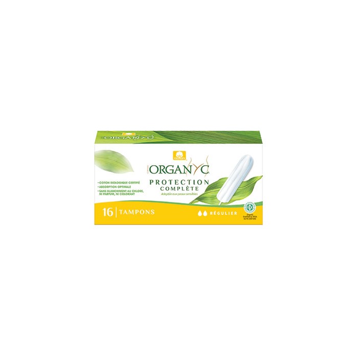 ORGANYC Tampons sans applicateur Boite de 16 Régulier