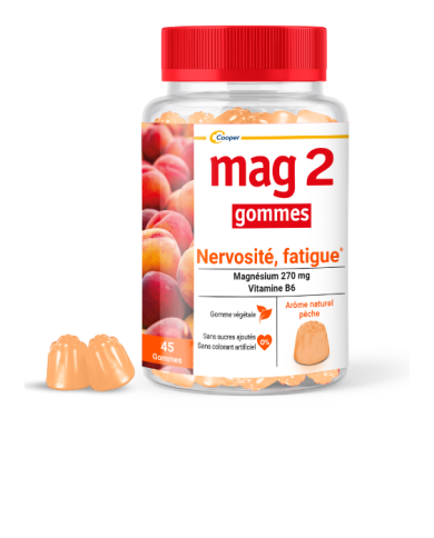 MAG 2 Nervosité - fatigue Boite de 45 gommes Arôme Framboise