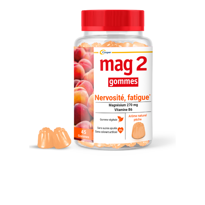 MAG 2 Nervosité - fatigue Boite de 45 gommes Arôme Framboise