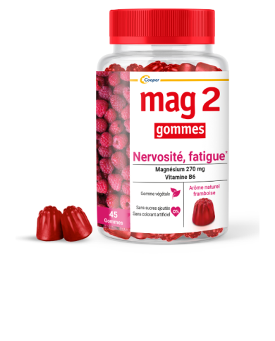 MAG 2 Nervosité - fatigue Boite de 45 gommes Arôme Pêche
