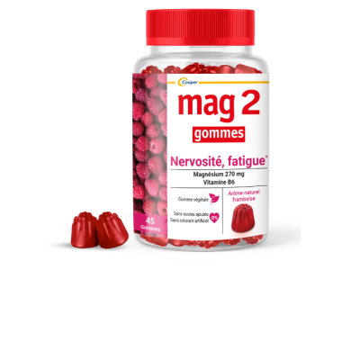 MAG 2 Nervosité - fatigue Boite de 45 gommes Arôme Pêche