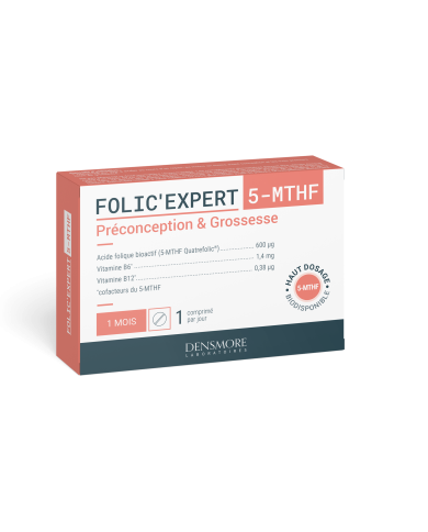 FOLIC'EXPERT Préconception et grossesse Boite de 90 comprimés  3 mois FOLIC'EXPERT Préconception et grossesse Boite de 90 comprimés  3 mois