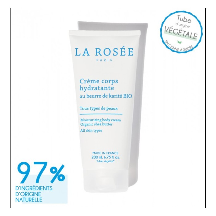 LA ROSEE Crème corps hydratante Flacon pompe de 400 ml