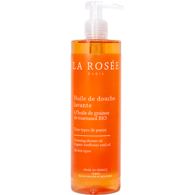 LA ROSEE Huile de douche lavante Flacon pompe de 400 ml