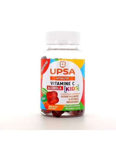 UPSA Vitalité Vitamine C Acérola KIDS Boite de 60 gommes goût fraise