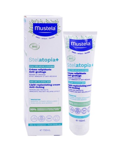 MUSTELA BÉBÉ STELATOPIA + Crème Relipidante Anti-Grattage Bio Tube de 150 ml