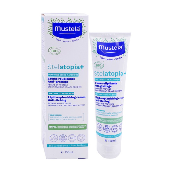MUSTELA BÉBÉ STELATOPIA + Crème Relipidante Anti-Grattage Bio Tube de 150 ml