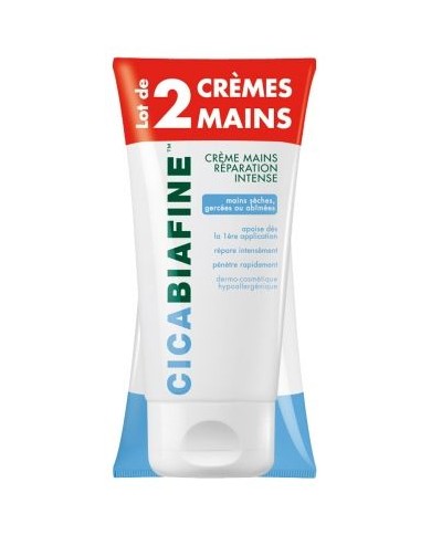 CICABIAFINE Crème mains réparation intense Lot de 2 Tubes de 75ml CICABIAFINE Crème mains réparation intense Lot de 2 Tubes de 75ml