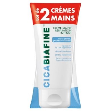 CICABIAFINE Crème mains réparation intense Lot de 2 Tubes de 75ml CICABIAFINE Crème mains réparation intense Lot de 2 Tubes de 75ml