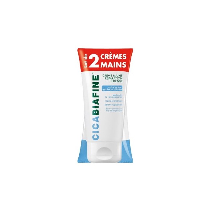 CICABIAFINE Crème mains réparation intense Lot de 2 Tubes de 75ml