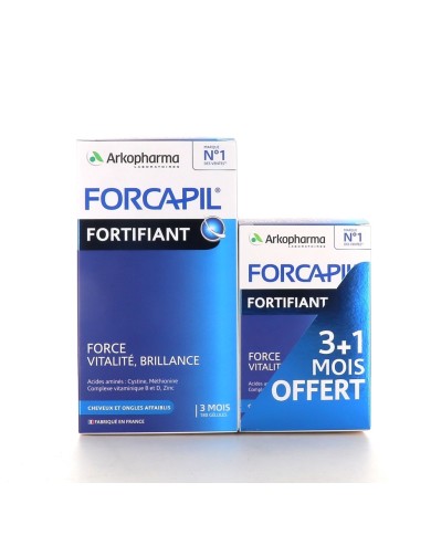 ARKOPHARMA FORCAPIL Cheveux et ongles 3 mois de traitement + 1 mois offert ARKOPHARMA FORCAPIL Cheveux et ongles 3 mois de traitement + 1 mois offert