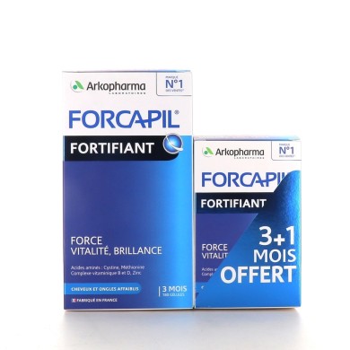 ARKOPHARMA FORCAPIL Cheveux et ongles 3 mois de traitement + 1 mois offert ARKOPHARMA FORCAPIL Cheveux et ongles 3 mois de traitement + 1 mois offert