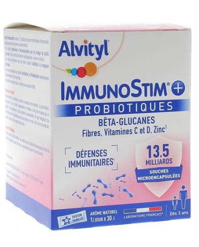 Alvityl ImmunoStim + probiotiques Boite de 30 sticks