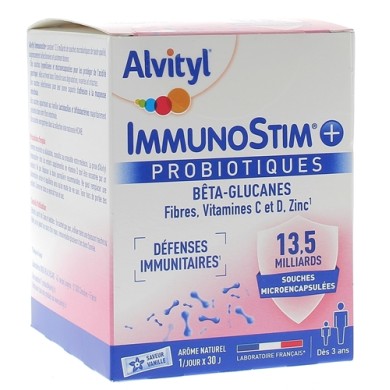Alvityl ImmunoStim + probiotiques Boite de 30 sticks Alvityl ImmunoStim + probiotiques Boite de 30 sticks