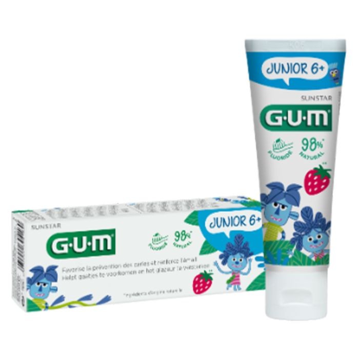 GUM Dentifrice Junior 6 ans et + Goût Fraise Tube de 50ml