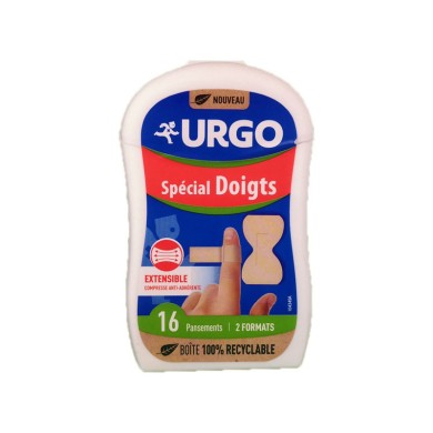 URGO Spécial doigts Boite de 16 Pansements en 2 formats URGO Spécial doigts Boite de 16 Pansements en 2 formats