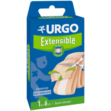 URGO EXTENSIBLE Pansement Bande à découpé 6cmx1m URGO EXTENSIBLE Pansement Bande à découpé 6cmx1m