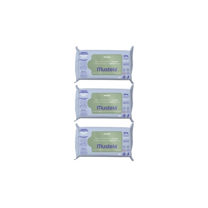OFFRE Mustela lingettes nettoyantes à l'avocat Lot de 3 paquets de 70 lingettes