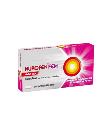 Nurofenfem 400 mg Règles douloureuses Boite de 12 comprimés Pelliculés
