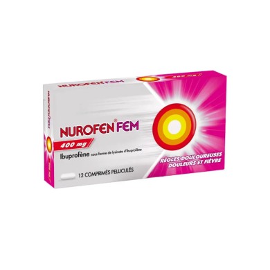 Nurofenfem 400 mg Règles douloureuses Boite de 12 comprimés Pelliculés