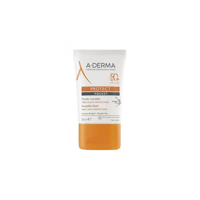 ADerma Protect Pocket Fluide invisible SPF 50+ Tube de 30 ml ADerma Protect Pocket Fluide invisible SPF 50+ Tube de 30 ml