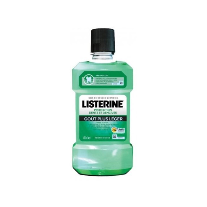 LISTERINE Bain de bouche quotidien Protection dents et gencives gout plus léger Flacon de 500 ml LISTERINE Bain de bouche quotidien Protection dents et gencives gout plus léger Flacon de 500 ml