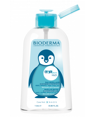 BIODERMA ABCDERM H2O Eau nettoyante ultra douceur Flacon de 1 l BIODERMA ABCDERM H2O Eau nettoyante ultra douceur Flacon de 1 l