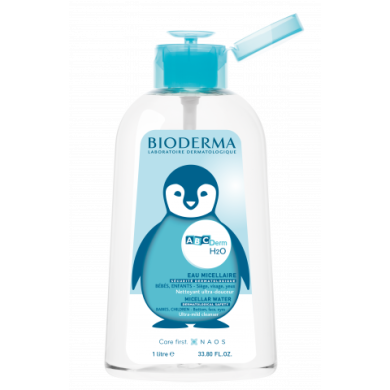 BIODERMA ABCDERM H2O Eau nettoyante ultra douceur Flacon de 1 l BIODERMA ABCDERM H2O Eau nettoyante ultra douceur Flacon de 1 l