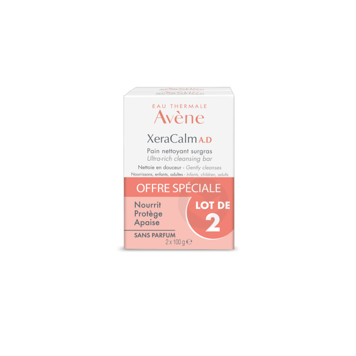 AVENE XeraCalm AD Pain nettoyant surgras de 100 grammes