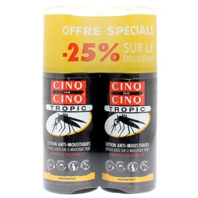 CINQ SUR CINQ TROPIC PROMO DUO Lotion anti-moustique 2 Spray de 75 ml CINQ SUR CINQ TROPIC PROMO DUO Lotion anti-moustique 2 Spray de 75 ml