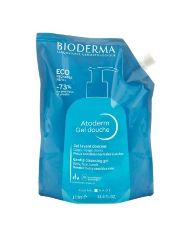 BIODERMA ATODERM Gel douche pour peaux sensibles et sèches ECORecharge de 1litre BIODERMA ATODERM Gel douche pour peaux sensibles et sèches ECORecharge de 1litre