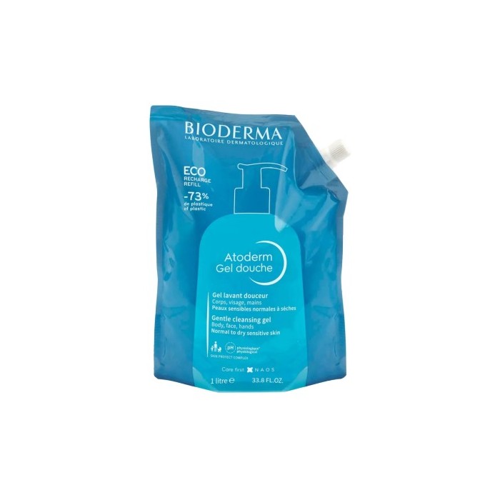 BIODERMA ATODERM Gel douche pour peaux sensibles et sèches ECORecharge de 1litre