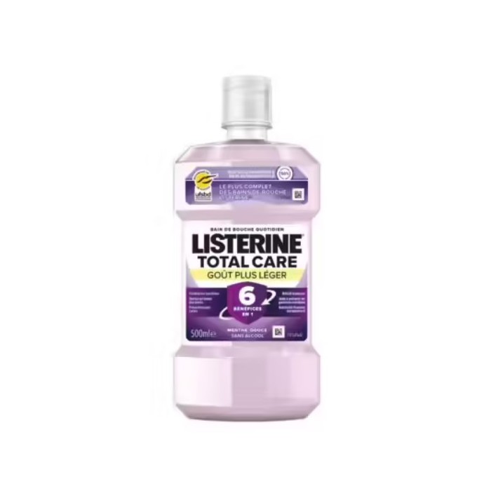 LISTERINE TOTAL CARE Bain de bouche quotidien 6 en 1 goût plus léger Flacon de 500 ml LISTERINE TOTAL CARE Bain de bouche quotidien 6 en 1 goût plus léger Flacon de 500 ml