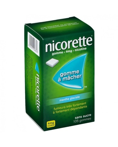 NICORETTE Menthe Glaciale 4 mg Boite de 105 gommes NICORETTE Menthe Glaciale 4 mg Boite de 105 gommes