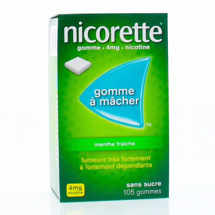 NICORETTE MENTHE FRAICHE 4mg Gommes Sans sucre Boite de 105
