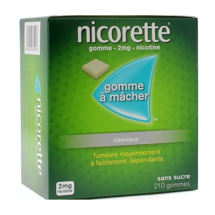 NICORETTE Gommes 2 mg Sans Sucre Boite de 210 gommes