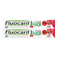 Fluocaril Junior Dentifrice 6-12 ans - Arôme : Fruits Rouges Lot de 2 Tubes de 75 ml Fluocaril Junior Dentifrice 6-12 ans - Arôme : Fruits Rouges Lot de 2 Tubes de 75 ml