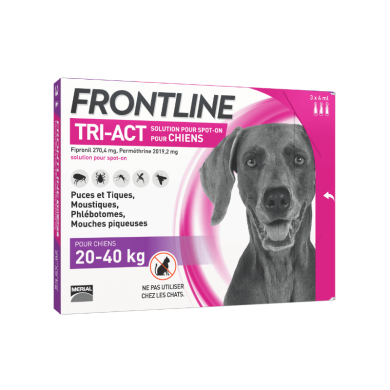 FRONTLINE TRI-ACT Chiens de 20 - 40 kg Boite de 3 pipettes de 4 ml