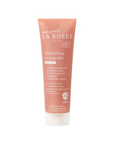 Mon Petit La Rosée Dentifrice à la Fraise BIO au fluor Tube de 50 ml Mon Petit La Rosée Dentifrice à la Fraise BIO au fluor Tube de 50 ml