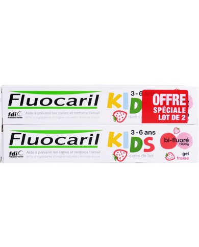 FLUOCARIL KIDS 3-6 ANS GOUT FRAISE  2 Tubes de  50 ML