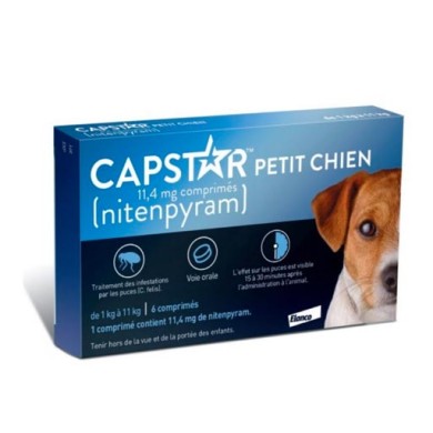 CAPSTAR 11.4 Mg  CHIENS de - 11 kg Boite de 6 comprimés contre les puces