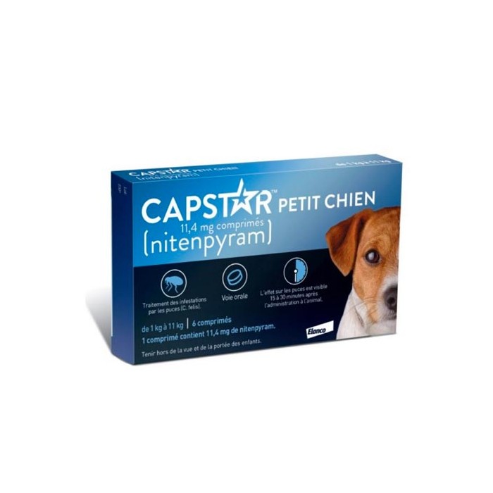 CAPSTAR 11.4 Mg  CHIENS de - 11 kg Boite de 6 comprimés contre les puces CAPSTAR 11.4 Mg  CHIENS de - 11 kg Boite de 6 comprimés contre les puces