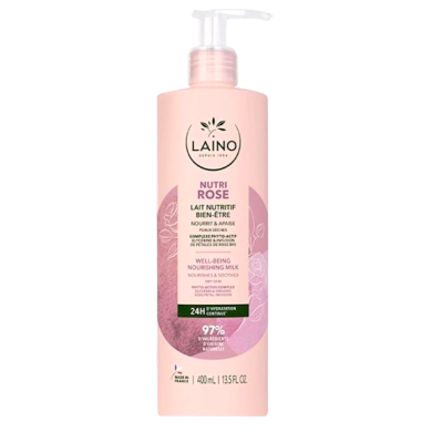 LAINO NUTRI ROSE LAIT NUTRITIF BIEN-ÊTRE Flacon pompe de 400ML