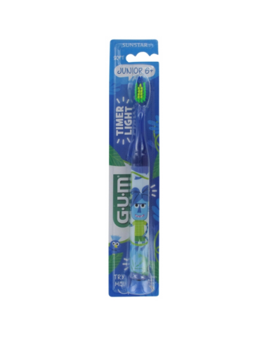GUM Brosse à dents enfants 6 ans et + avec minuteur clignotant GUM Brosse à dents enfants 6 ans et + avec minuteur clignotant