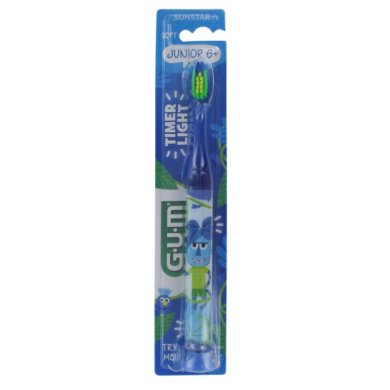 GUM Brosse à dents enfants 6 ans et + avec minuteur clignotant GUM Brosse à dents enfants 6 ans et + avec minuteur clignotant